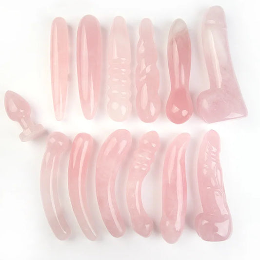 Natural Rose Quartz Yoni Wands Good Quality Pink Crystal Massage Wood Magic Stone Ornament Gift Gemstone Crafts Pleasure Wand