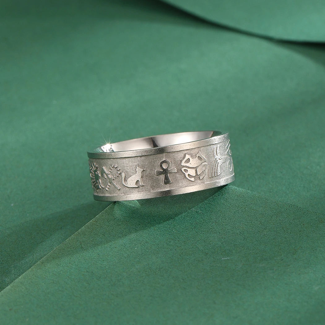 Stainless Steel Eye Of Horus Ankh Rings For Men Women Stainless Steel Ancient Egyptian Jewelry Punk Finger Ring