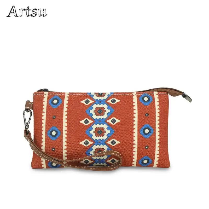 Hot Selling Bohemian Style Women's Wallet Fashion European American Retro Portable Women's Bag Leisure Trend Zipper Small Wallet