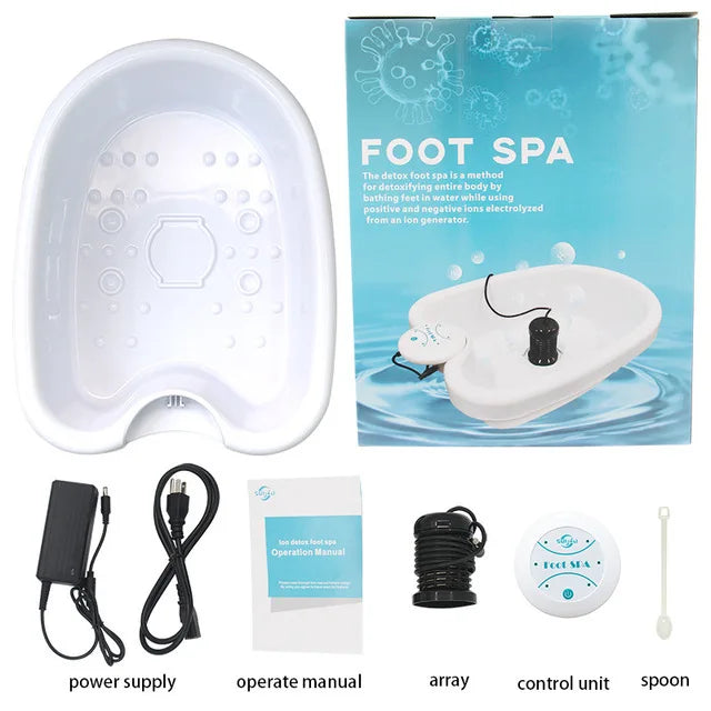 Detox Ionic Cleanse Foot Spa Bath Massager Machines Vibrating Electric Mini FootBath Whirlpool Care Arrays Aqua Health Therapy