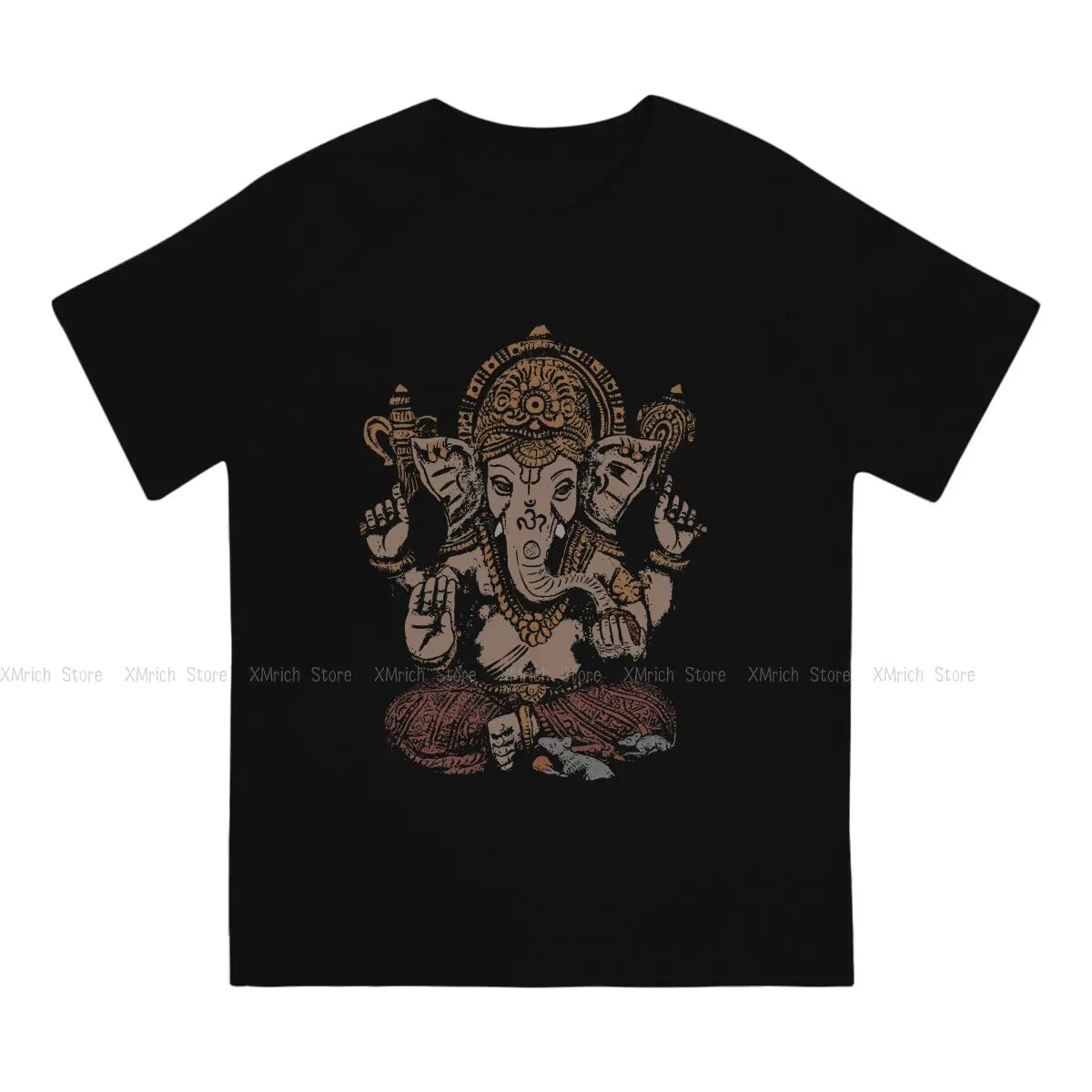 Men's T-Shirts Ganesha 3D Novelty Cotton Tees Short Sleeve Shiva Hindu God India Lingam T Shirts Round Neck Clothes Summer