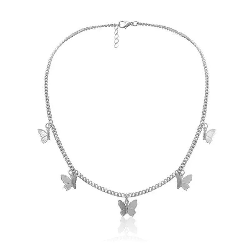New Fashion Delicate Bohemia Women Gold Color Butterfly Moon Cross Chain Boho Custom Jewelry