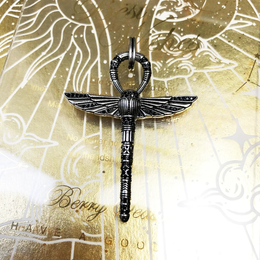 Pendant Cross Of Life Ankh With Scarab Fashion Ethnic Jewelry Europe 925 Sterling Silver Bijoux Gift For Woman & Men