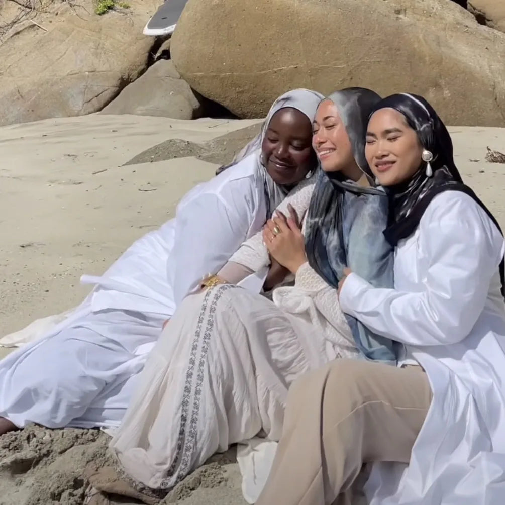 1Pcs Islam Ramadan Watercolor Print Hijab Women Bohemian Soft Muslim Hijabs Foulard Femme Shawl Wrap Scarf Headscarf