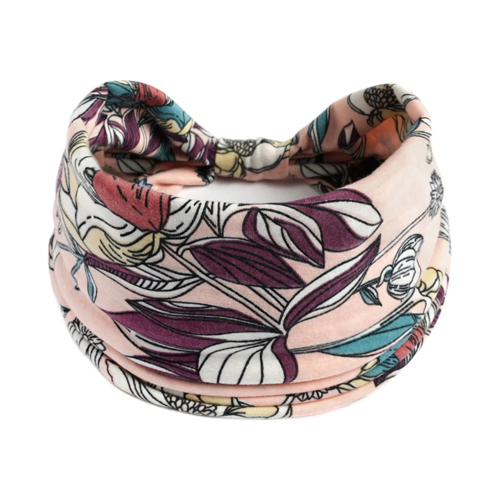 Bohemian Style Elastic Hair Bands Yoga Headband Women Headwear Print Vintage Cross Unisex Scrunchies Hair Accessories