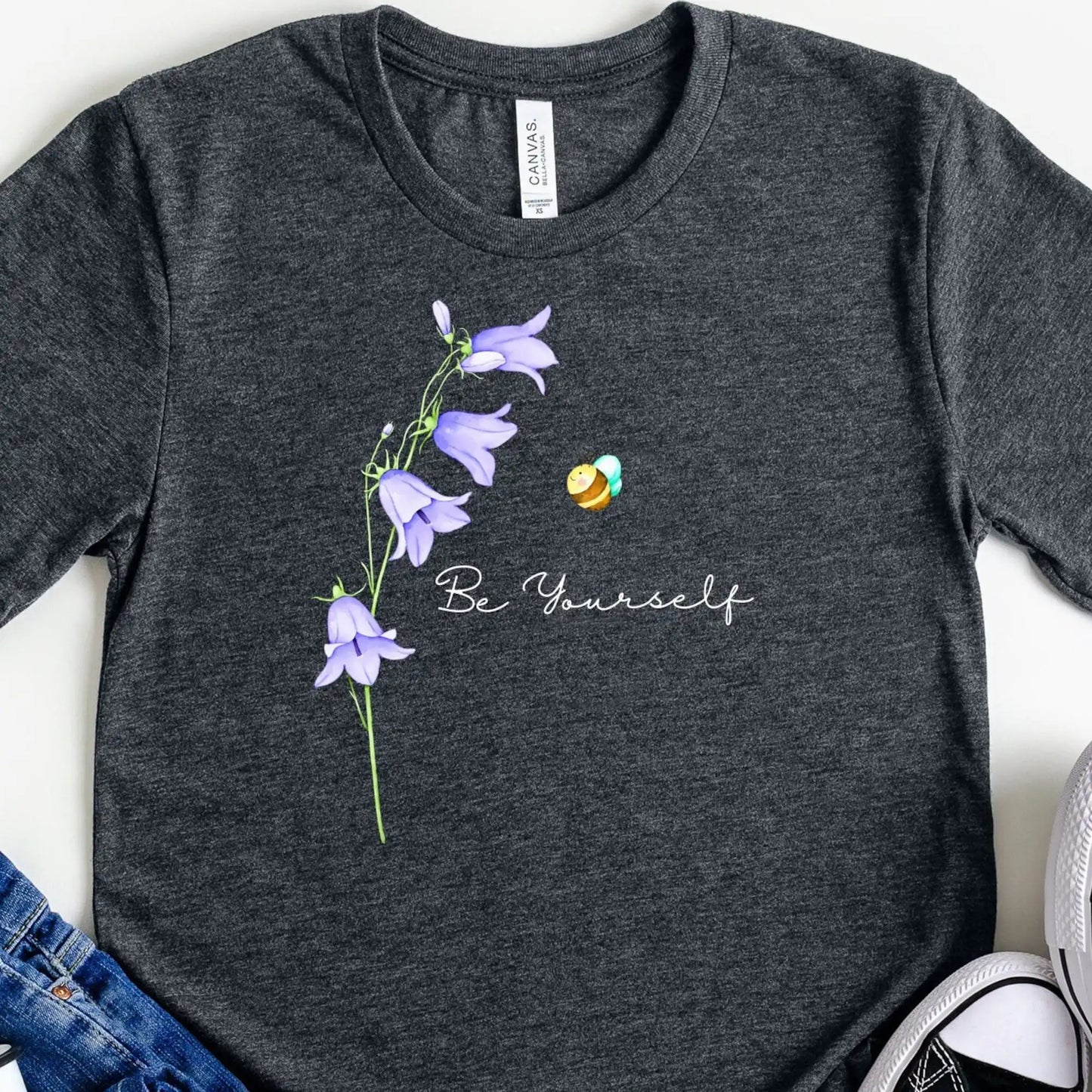 Be Yourself Self Love T Shirt Cute Bee Art Bees And Flowers I Myself Affirmation For Mental Health