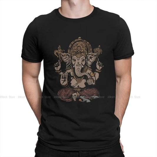 Men's T-Shirts Ganesha 3D Novelty Cotton Tees Short Sleeve Shiva Hindu God India Lingam T Shirts Round Neck Clothes Summer