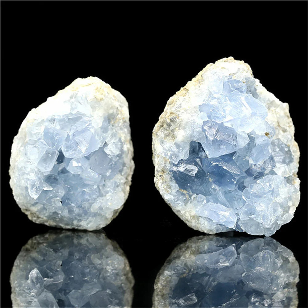 Natural Beautiful Madagascar Druzy Cluster Celestite Crystal Raw Sky Blue Geode Rough Mineral Specimen