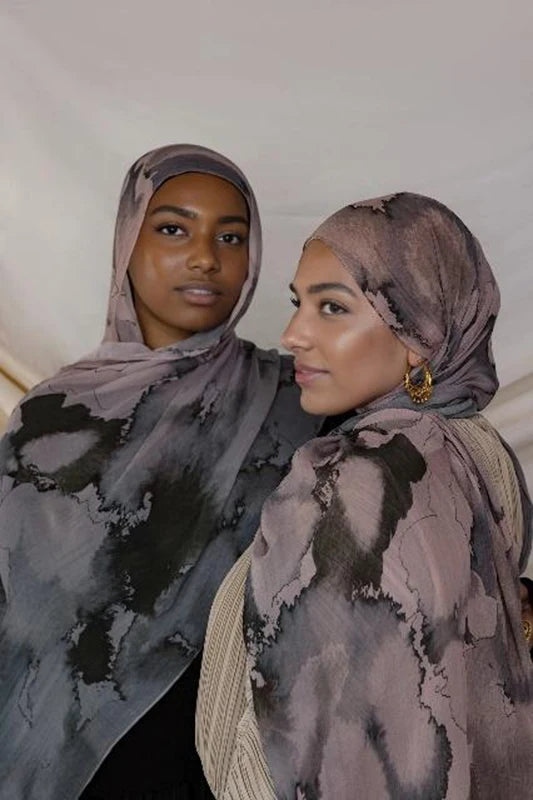 1Pcs Islam Ramadan Watercolor Print Hijab Women Bohemian Soft Muslim Hijabs Foulard Femme Shawl Wrap Scarf Headscarf