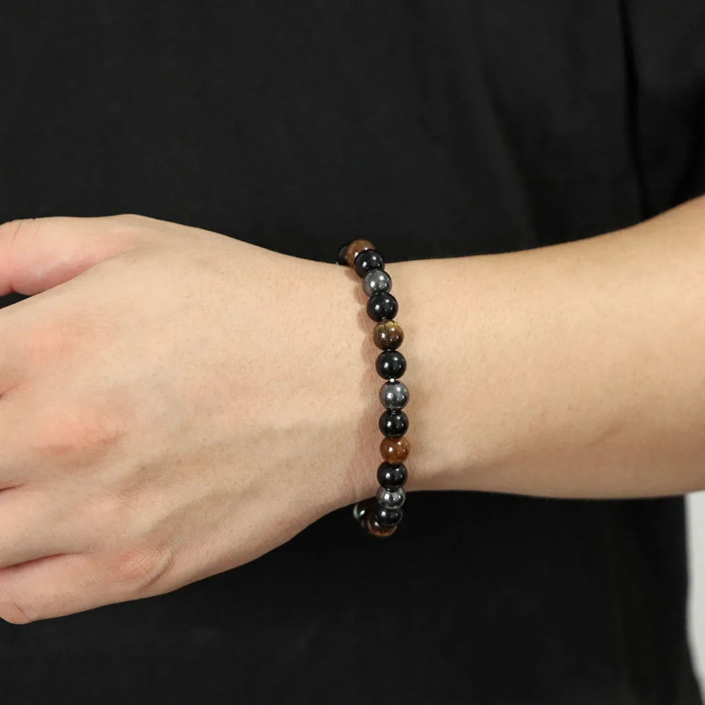 Fashion Tiger Eye Beaded Bracelet Natural Stone Stretch Bracelet With Different Blessings Women Men Protection Spiritual Jewelry