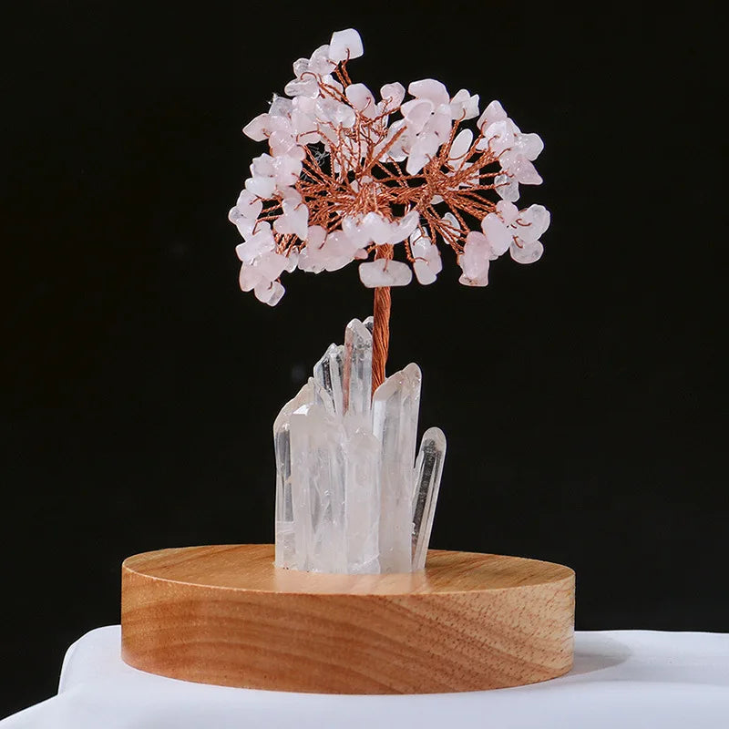 Natural Energy Amethyst Tree Night Light Holder Lrregular Room Decoration Healing Ornament Collection Headlamp Reiki Gift