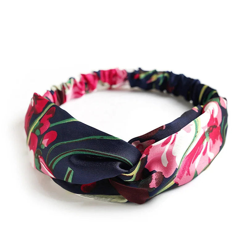 2022 New Fashion Women Summer Style Headbands Bohemian Girl Cross Turban Bandage Bandanas Hairbands Headwear Hair Accessories
