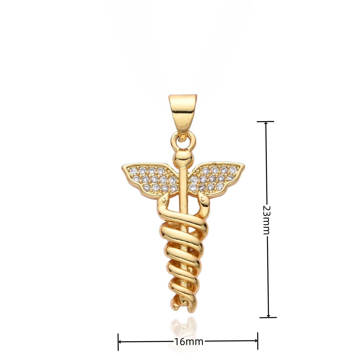 Gold Color Holy Spirit Eagle Charms Cubic Zirconia Necklace for Women/Men CZ Choker Chain Pendant DIY Jewelry Accessories Gift