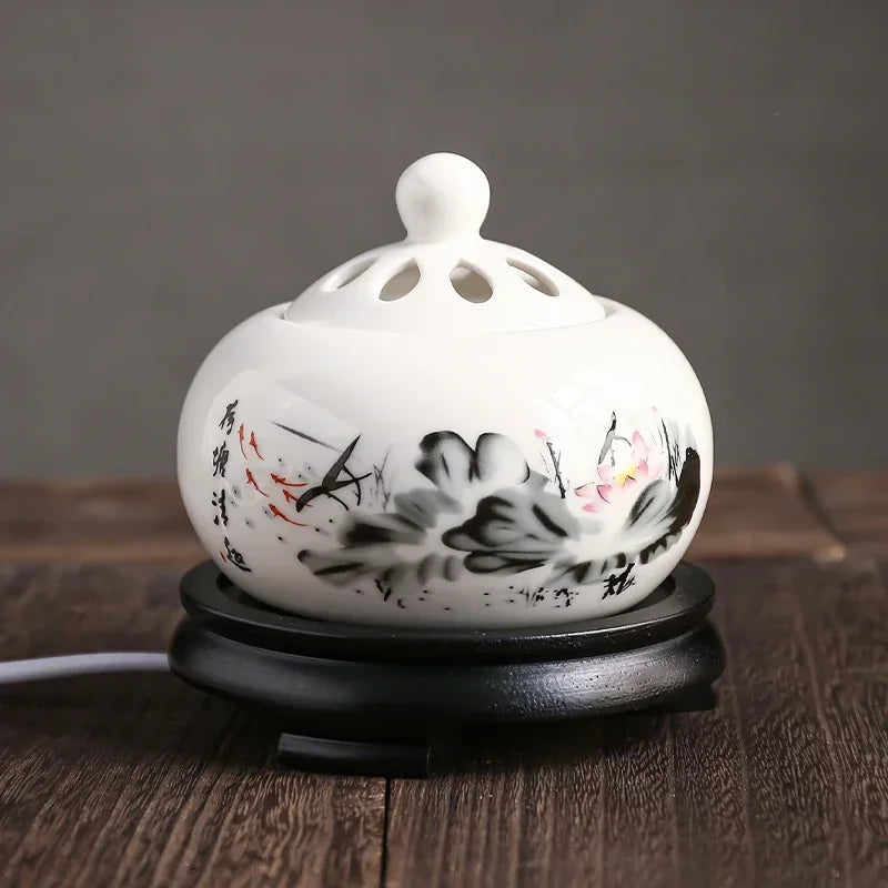 YXY Electronic Incense Burner with Timing 110V/220V Essential Oil Lamps Sandalwood OUD Ceramic Stove Aroma Home Office Yoga