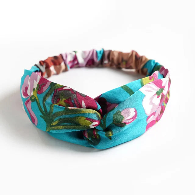2022 New Fashion Women Summer Style Headbands Bohemian Girl Cross Turban Bandage Bandanas Hairbands Headwear Hair Accessories