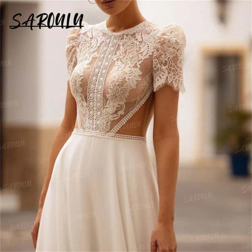 With Jacket Lace Chiffon Long Bride Dresses Spaghetti Straps A Line Boho Wedding Dresses For Women 2024 Custom Made Robe De Mari