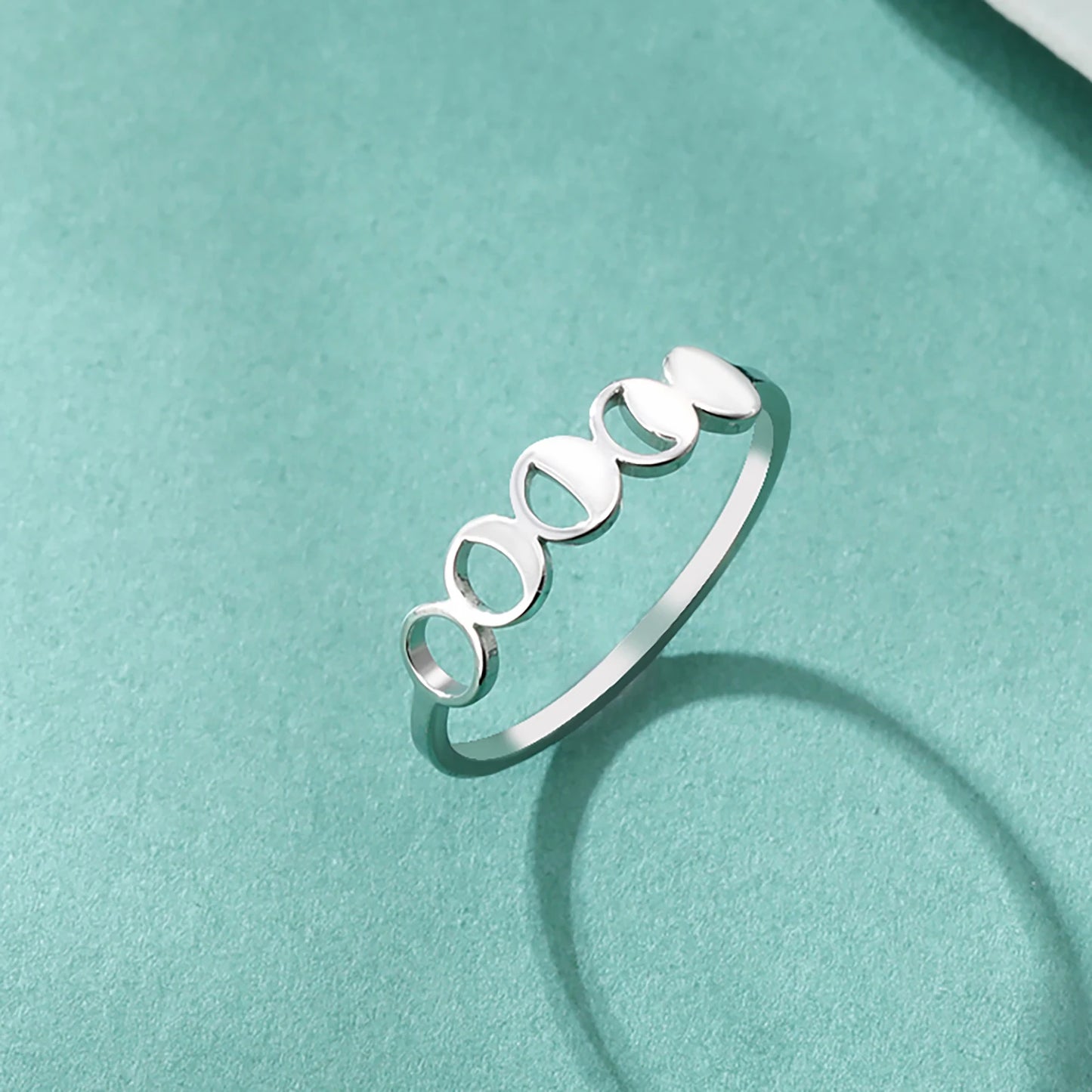 Skyrim Moon Phase Ring Stainless Steel Witch Amulet Finger Rings Fashion Celestial Jewelry Birthday Gift for Women