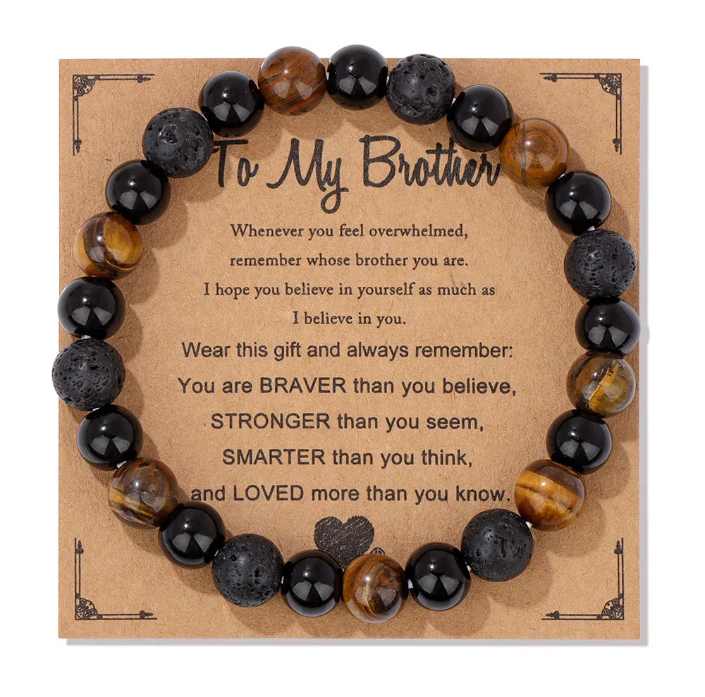 Fashion Tiger Eye Beaded Bracelet Natural Stone Stretch Bracelet With Different Blessings Women Men Protection Spiritual Jewelry