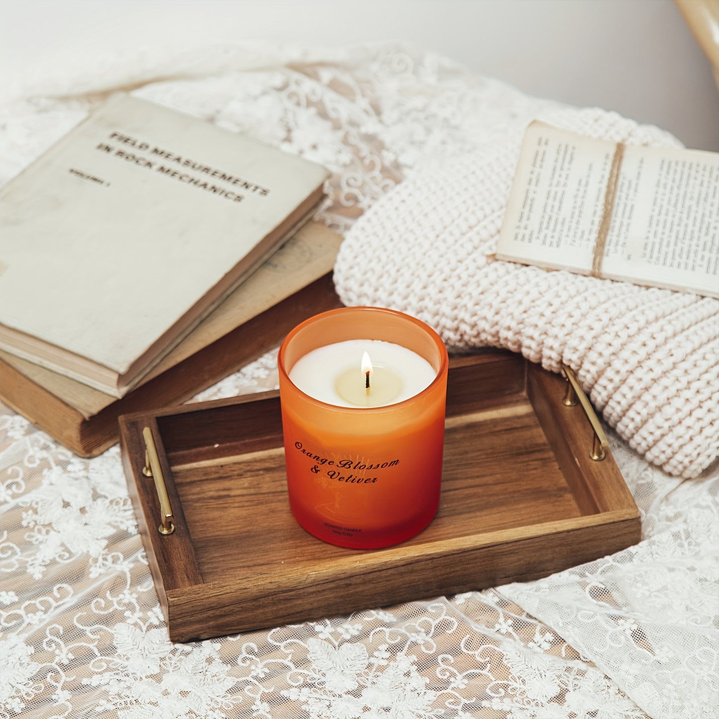 YINUO LIGHT Large Jar Candles Made With 11.3oz Natural Soy Wax | Scented Candles | Candles For Home Scented | Aromatherapy Candles Gifts | Birthday Gifts For Women | Orange Blossom Candle