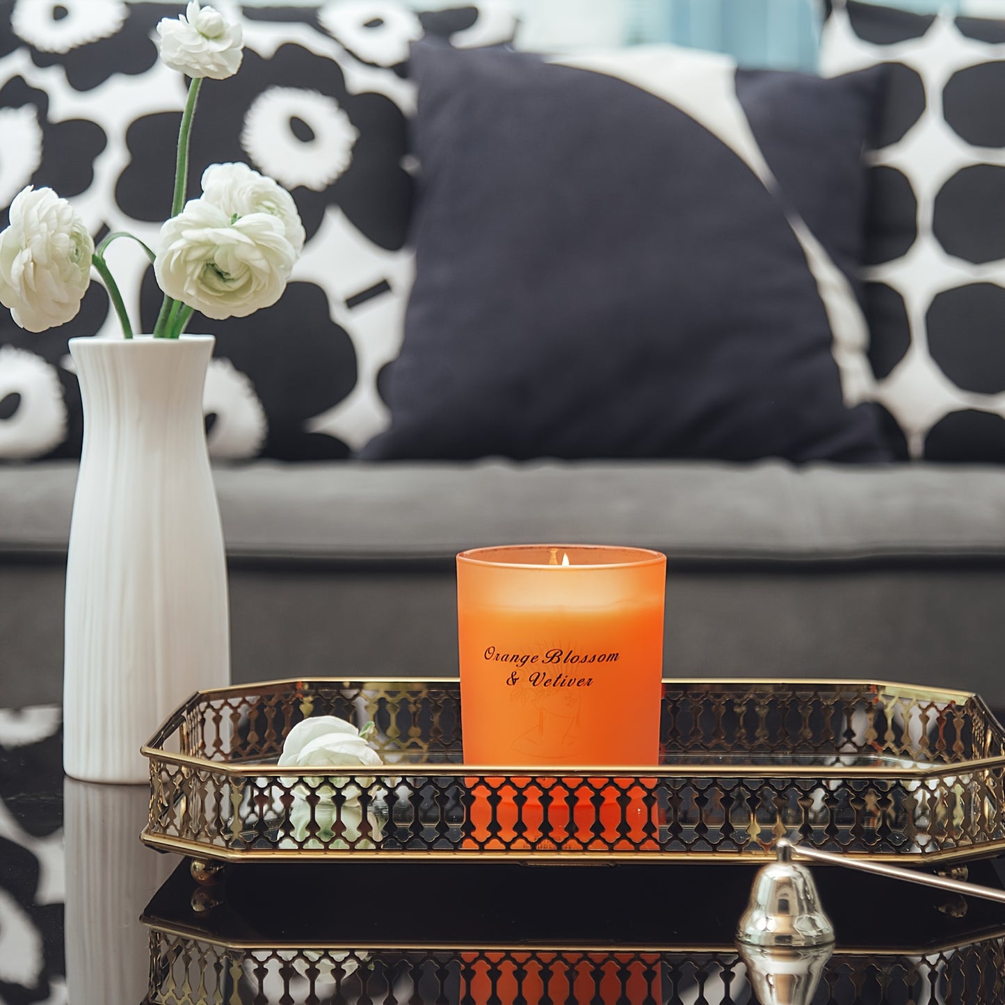 YINUO LIGHT Large Jar Candles Made With 11.3oz Natural Soy Wax | Scented Candles | Candles For Home Scented | Aromatherapy Candles Gifts | Birthday Gifts For Women | Orange Blossom Candle