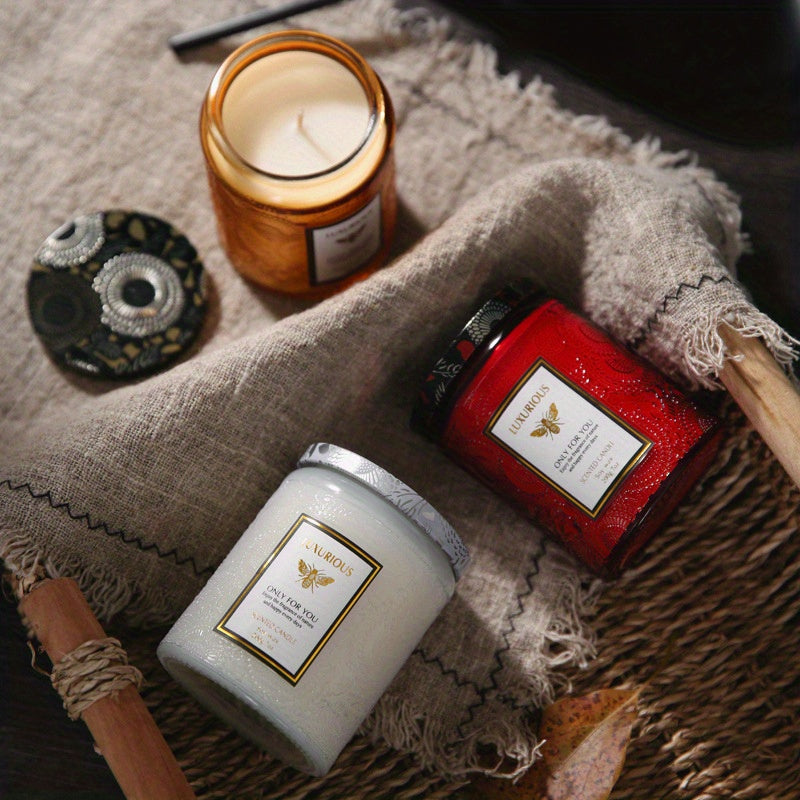 Scented Candles Large Wood Wicked Candles, Decorative Candles in Glass, Natural Soy Wax, 40 Hours Long Burning