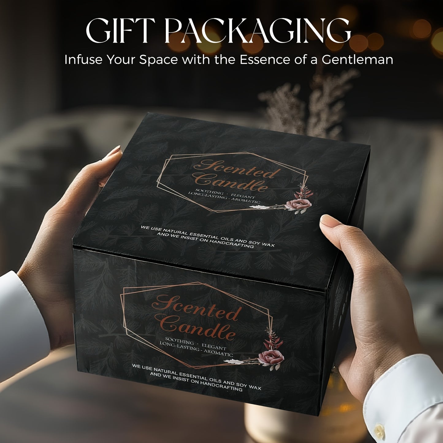 4pcs Scented Candle Set | Men'S Candle Set, Home Scented Candles, Men'S Gift Scented Gift Set - Men'S Gift Soy Candles (Sandalwood/ Mahogany Teak & Sandalwood/Smoke Vanilla/Jasmine), Home Decor