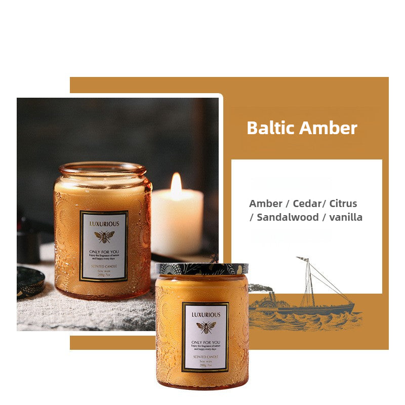 Scented Candles Large Wood Wicked Candles, Decorative Candles in Glass, Natural Soy Wax, 40 Hours Long Burning