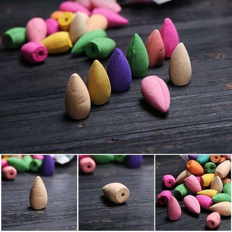 25pc/Boxed Natural Plant Incense Cones Backflow waterfall Fragrant Tower 30 Fragrant Spices Sandalwood for Home Office