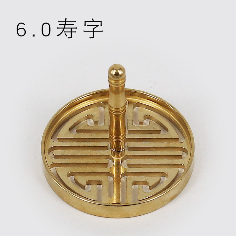 craftsman antique copper incense burner pure copperHome decoration household Zen Xuande stove plate sandalwood burner carving