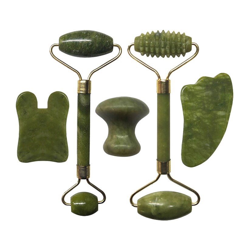 Natural Jade Roller Face Massager Real Stone Gouache Scraper For Face Yoni Eggs Kegel Exerciser Facial Massagers Crystal  Roller