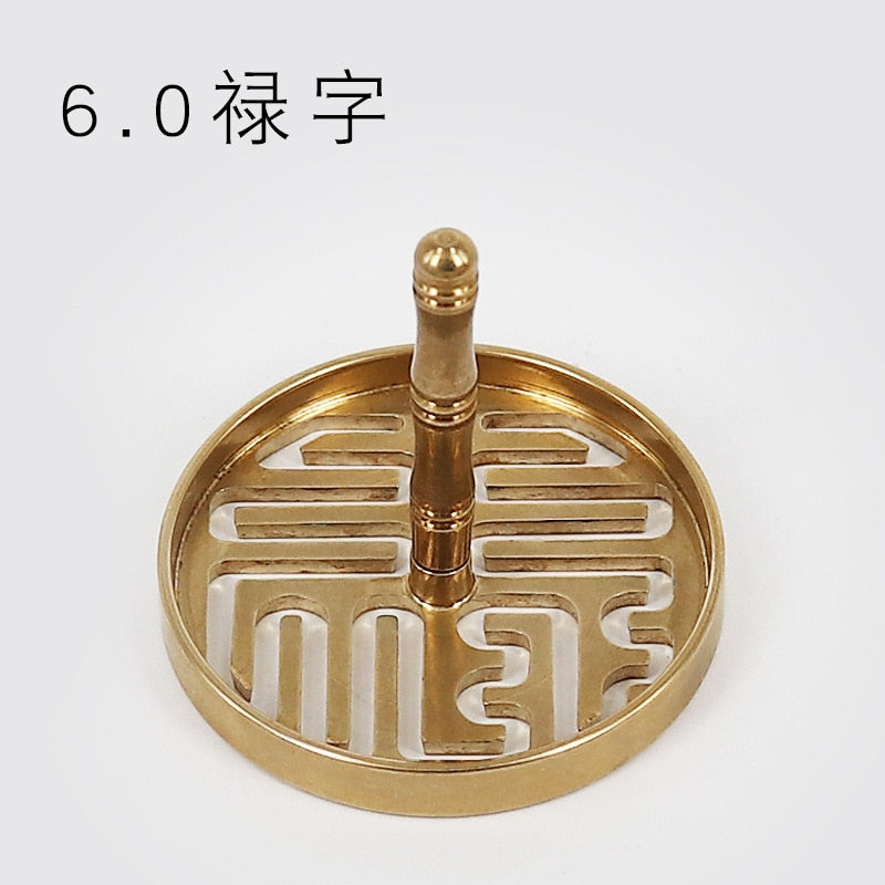 craftsman antique copper incense burner pure copperHome decoration household Zen Xuande stove plate sandalwood burner carving