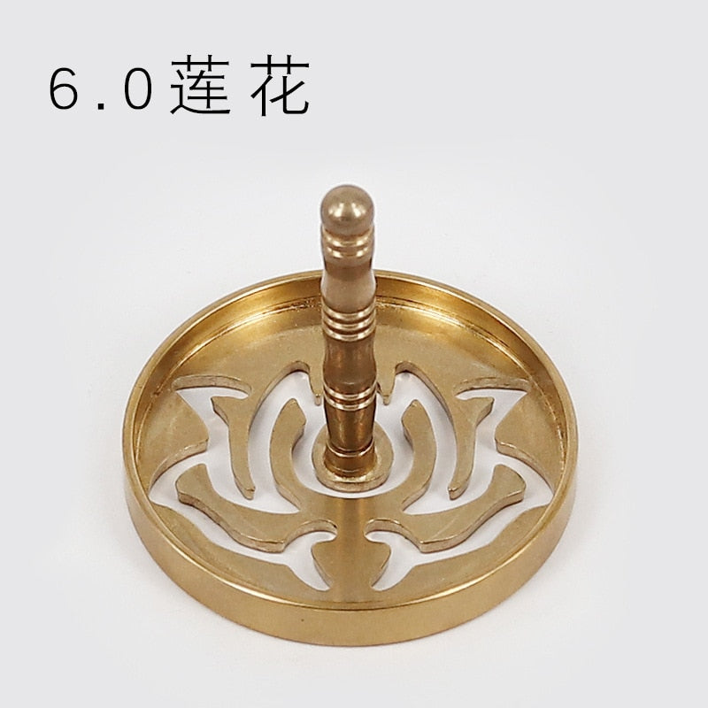 craftsman antique copper incense burner pure copperHome decoration household Zen Xuande stove plate sandalwood burner carving