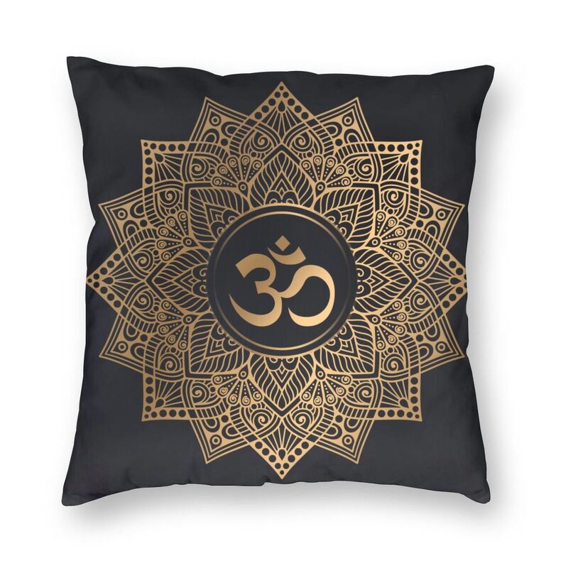 Mandala Om Symbol Cushion Cover Double Side 3D Print Yoga Buddhism Aum Meditation Throw Pillow Case for Living Room Pillowcase