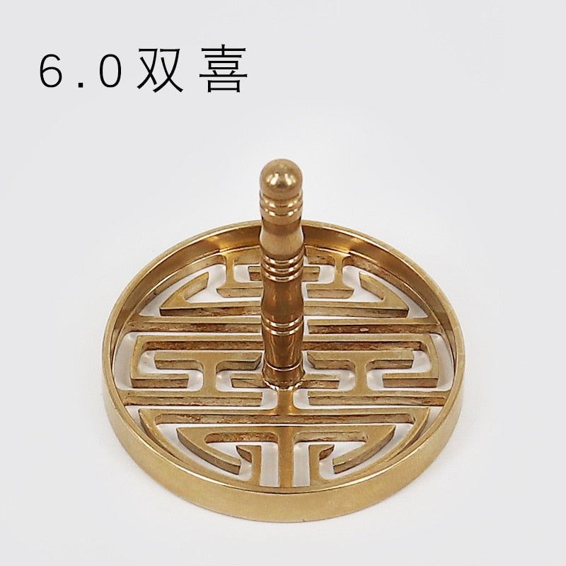 craftsman antique copper incense burner pure copperHome decoration household Zen Xuande stove plate sandalwood burner carving