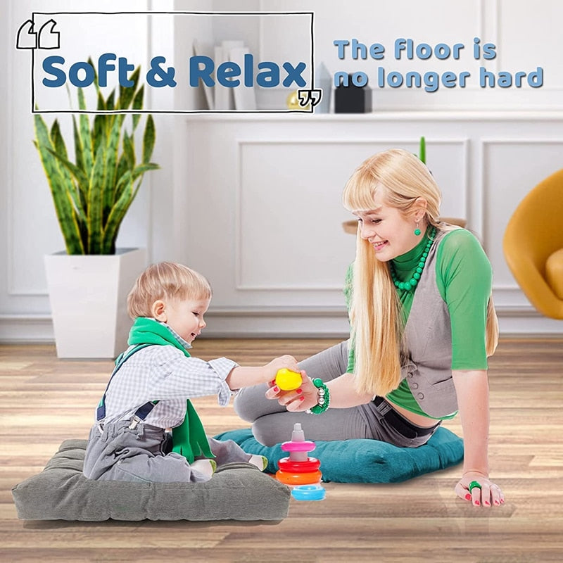 Inyahome Square Floor Seat Pillows Cushions Soft Thicken Yoga Meditation Cushion Pouf Tufted Corduroy Tatami Floor Pillow