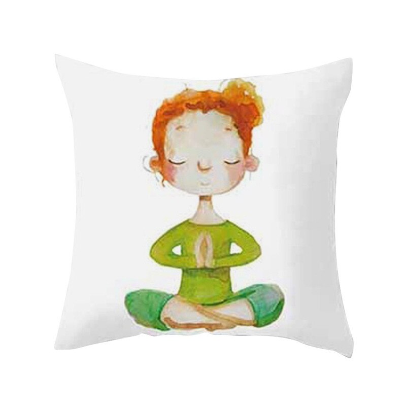 Yoga Meditation Pillowcase Decoration Car Sofa Cushion Cover Waist Cushion Home Decor Bedroom Decorative Sofa Car Throw Pillows