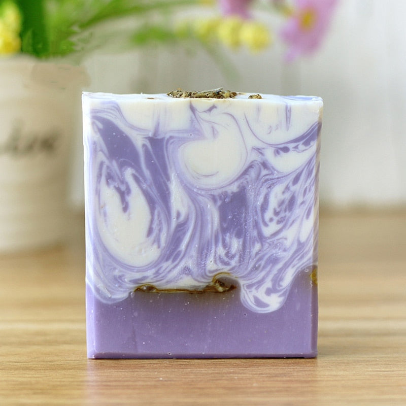 Lavender Handmade Soap Lemon Lavender Hand Rendered Cold Soap Natural Lavender Essential Oil Soap Herbal Whitening Soap Face