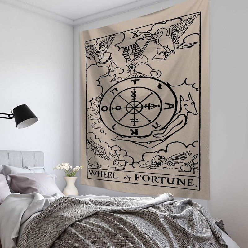 Tarot tapestry wall hanging bedroom wall decoration hanging cloth astrology divination bed cover 95*73cm