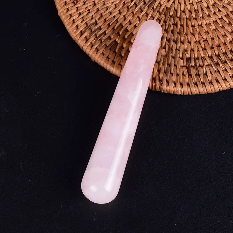Rose Quartz Yoni Wand Natural White Crystal Massage Wand Obsidian Yoni Stick Natural Stone Body Massage Stick Face Massager Bar