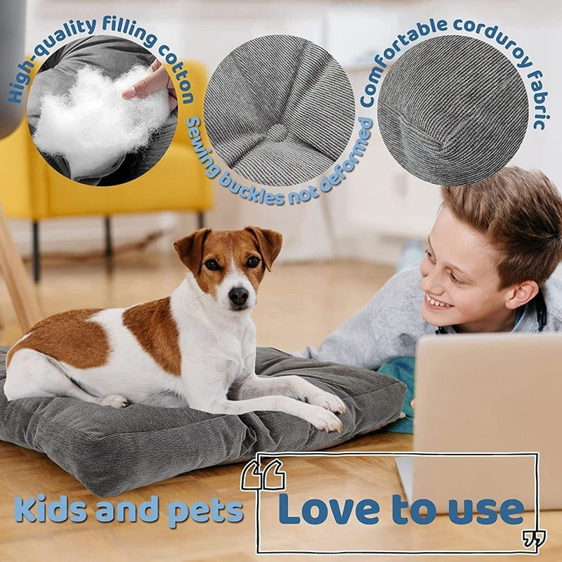 Inyahome Square Floor Seat Pillows Cushions Soft Thicken Yoga Meditation Cushion Pouf Tufted Corduroy Tatami Floor Pillow