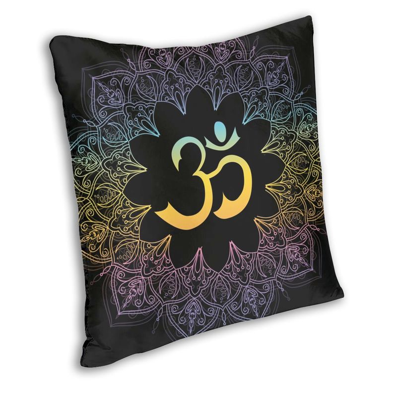 Mandala Om Symbol Cushion Cover Double Side 3D Print Yoga Buddhism Aum Meditation Throw Pillow Case for Living Room Pillowcase