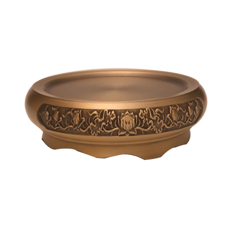 craftsman antique copper incense burner pure copperHome decoration household Zen Xuande stove plate sandalwood burner carving