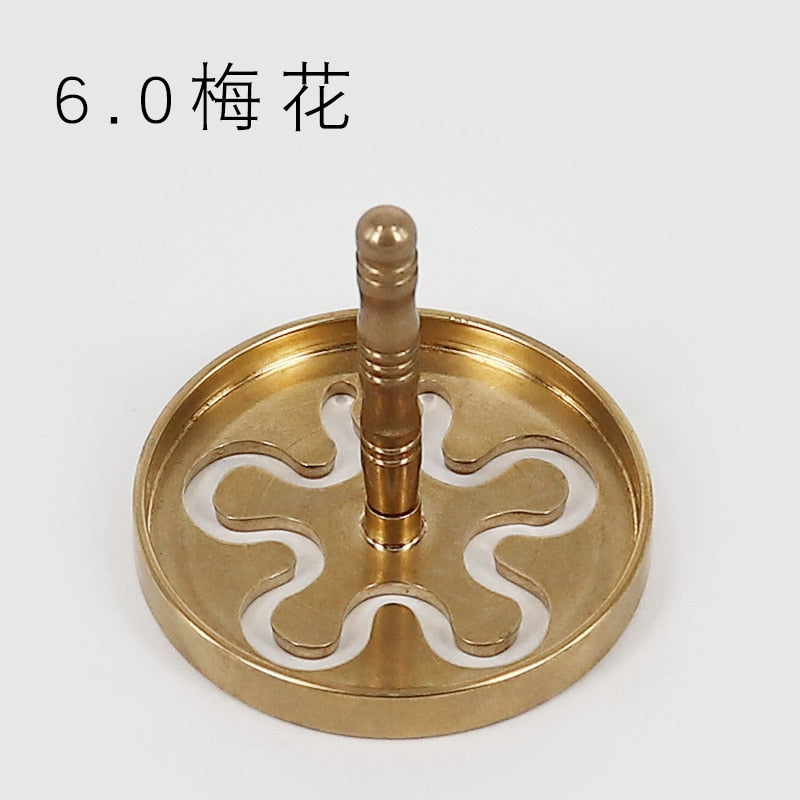 craftsman antique copper incense burner pure copperHome decoration household Zen Xuande stove plate sandalwood burner carving