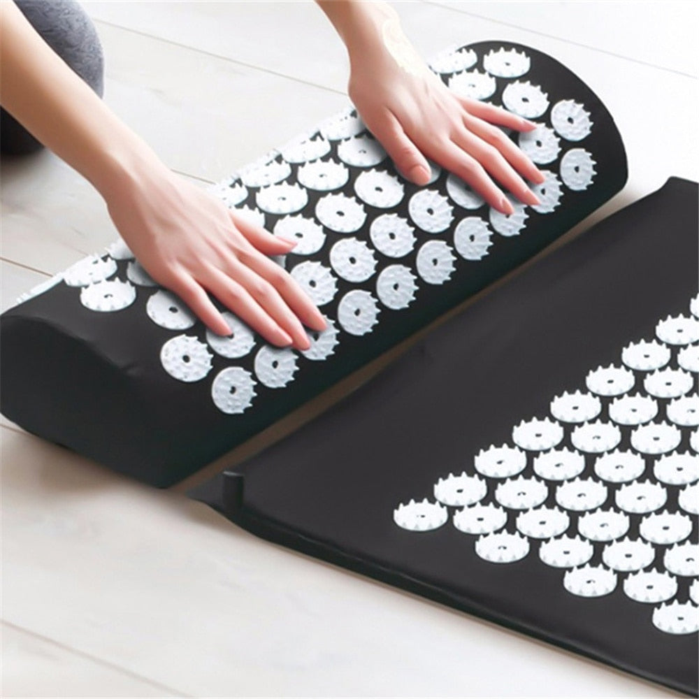 Acupressure Mat Yoga Mat Pillow Meditation Set Massage Mat Relieve Stress Body Pain Fitness Exercise Mats Yoga Massager Cushion