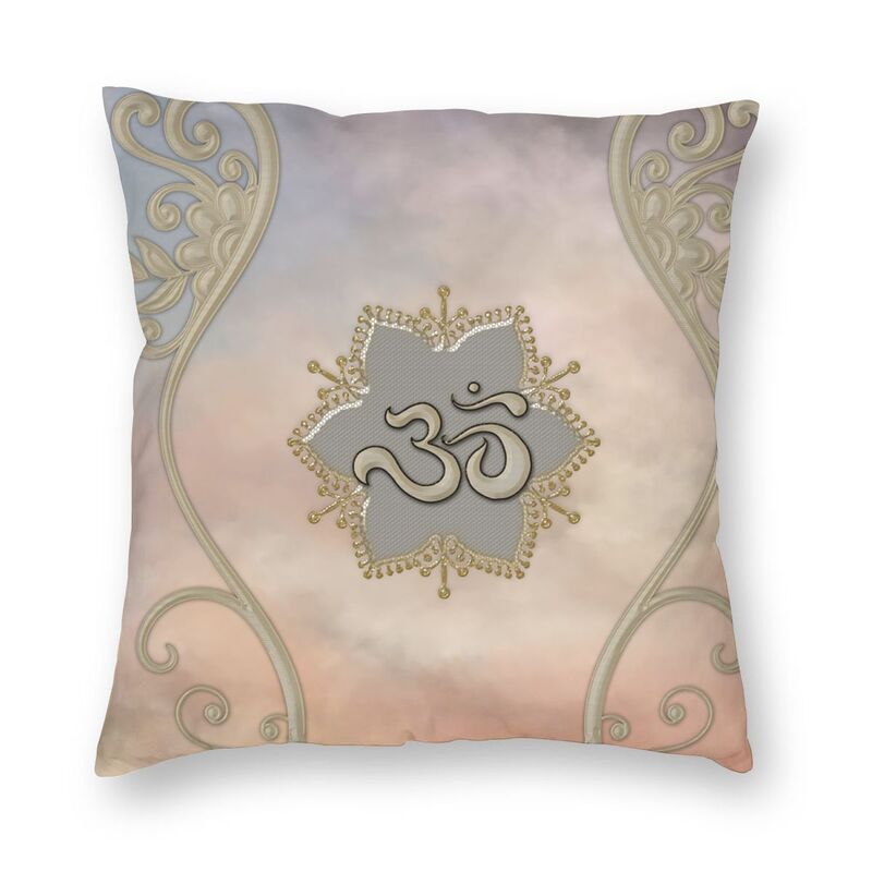 Mandala Om Symbol Cushion Cover Double Side 3D Print Yoga Buddhism Aum Meditation Throw Pillow Case for Living Room Pillowcase