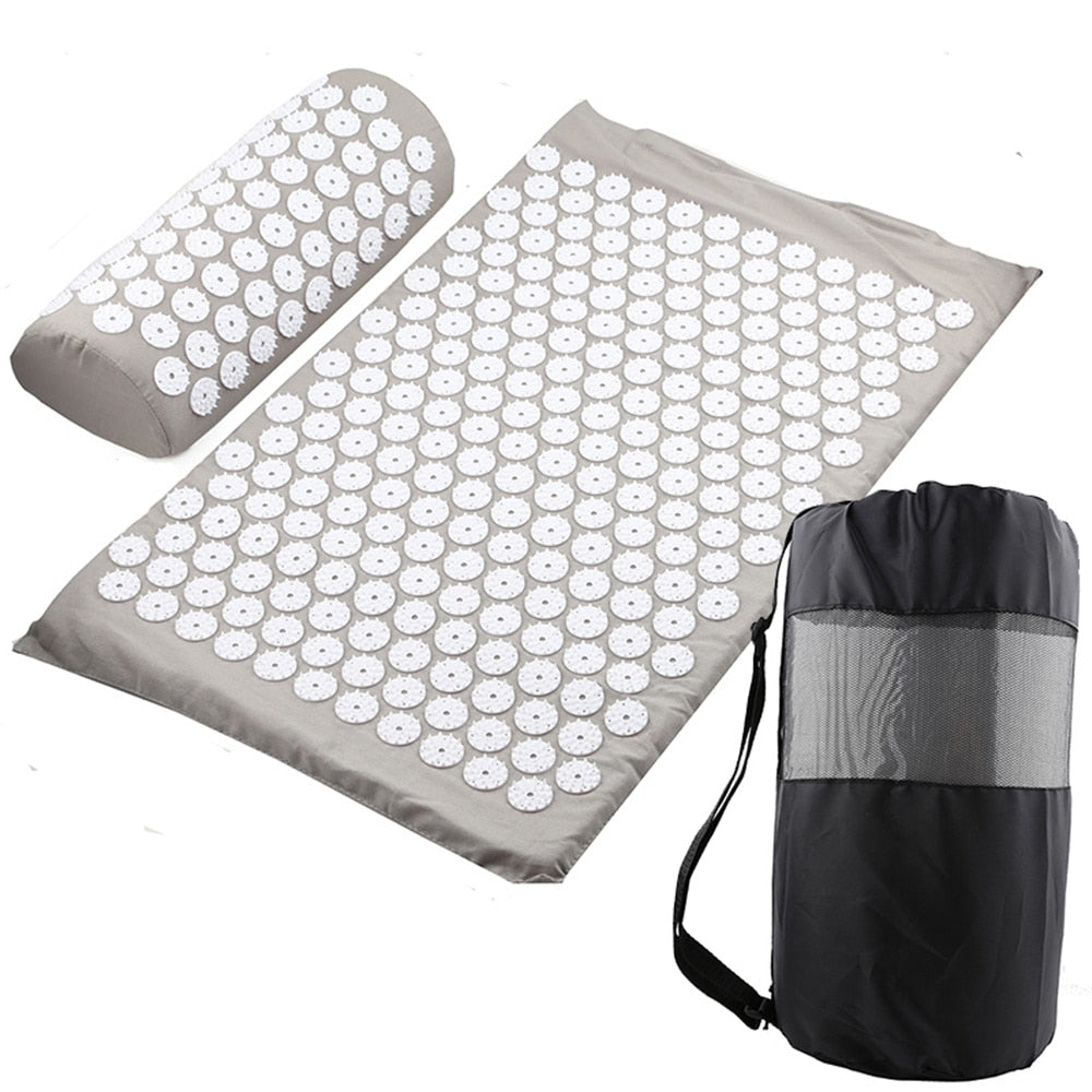 Acupressure Mat Yoga Mat Pillow Meditation Set Massage Mat Relieve Stress Body Pain Fitness Exercise Mats Yoga Massager Cushion