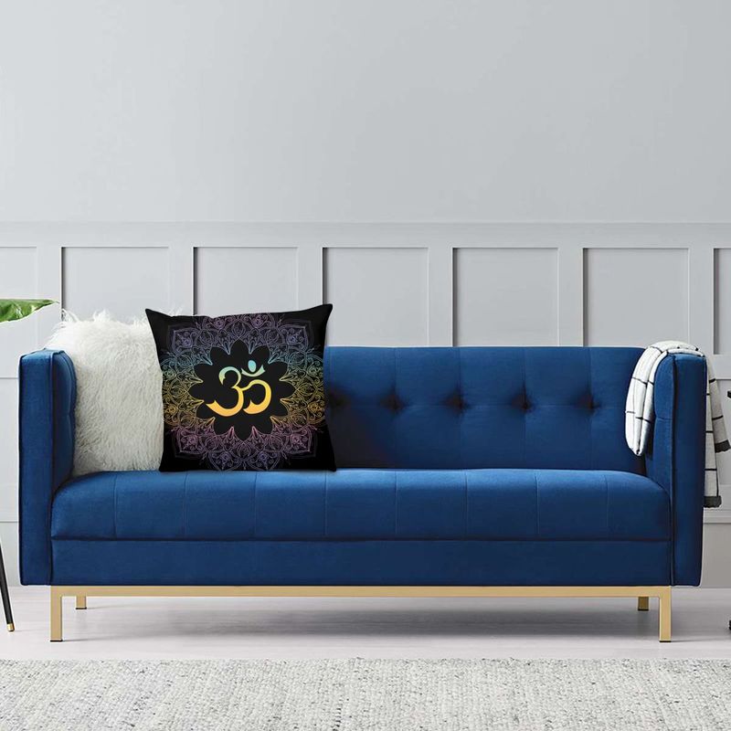 Mandala Om Symbol Cushion Cover Double Side 3D Print Yoga Buddhism Aum Meditation Throw Pillow Case for Living Room Pillowcase