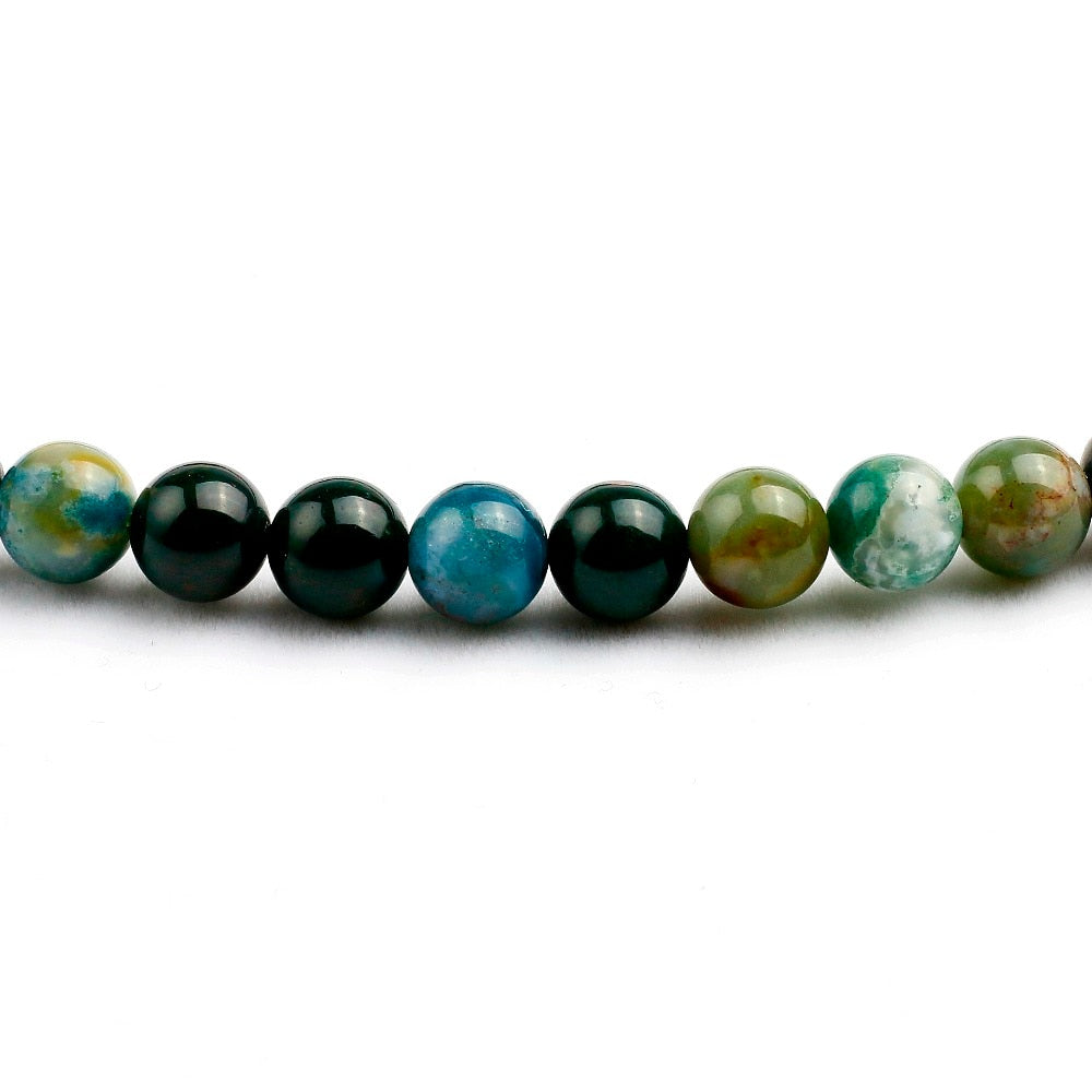 108 Tibetan Buddhist Mala Natural India Onyx Stone Bead Dual-use Women Necklace Men Bracelet Yoga Prayer for Meditation Gift