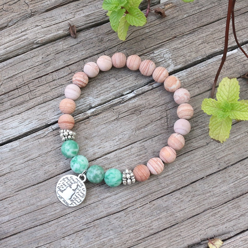 8mm Natural Stone Beads,Matte Line Stone,Qinghai Jadeite,JapaMala Sets,Spiritual Jewelry,Meditation,Inspirational,108 Mala Beads
