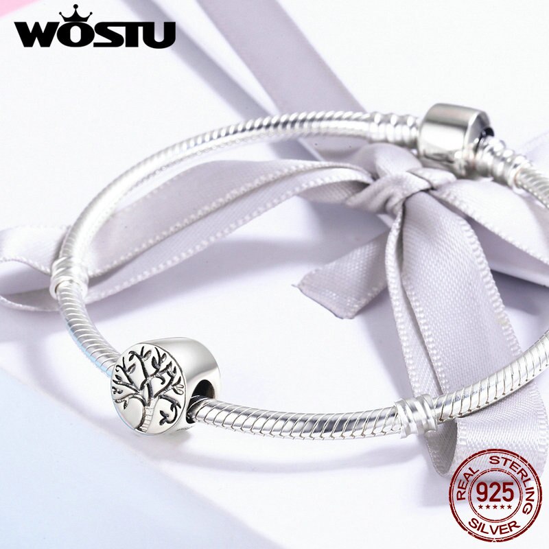WOSTU Fashion New 100% 925 Sterling Silver Classic Tree of Life Beads fit original WST Charm Bracelets Fine Jewelry CQC430